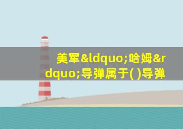 美军“哈姆”导弹属于( )导弹